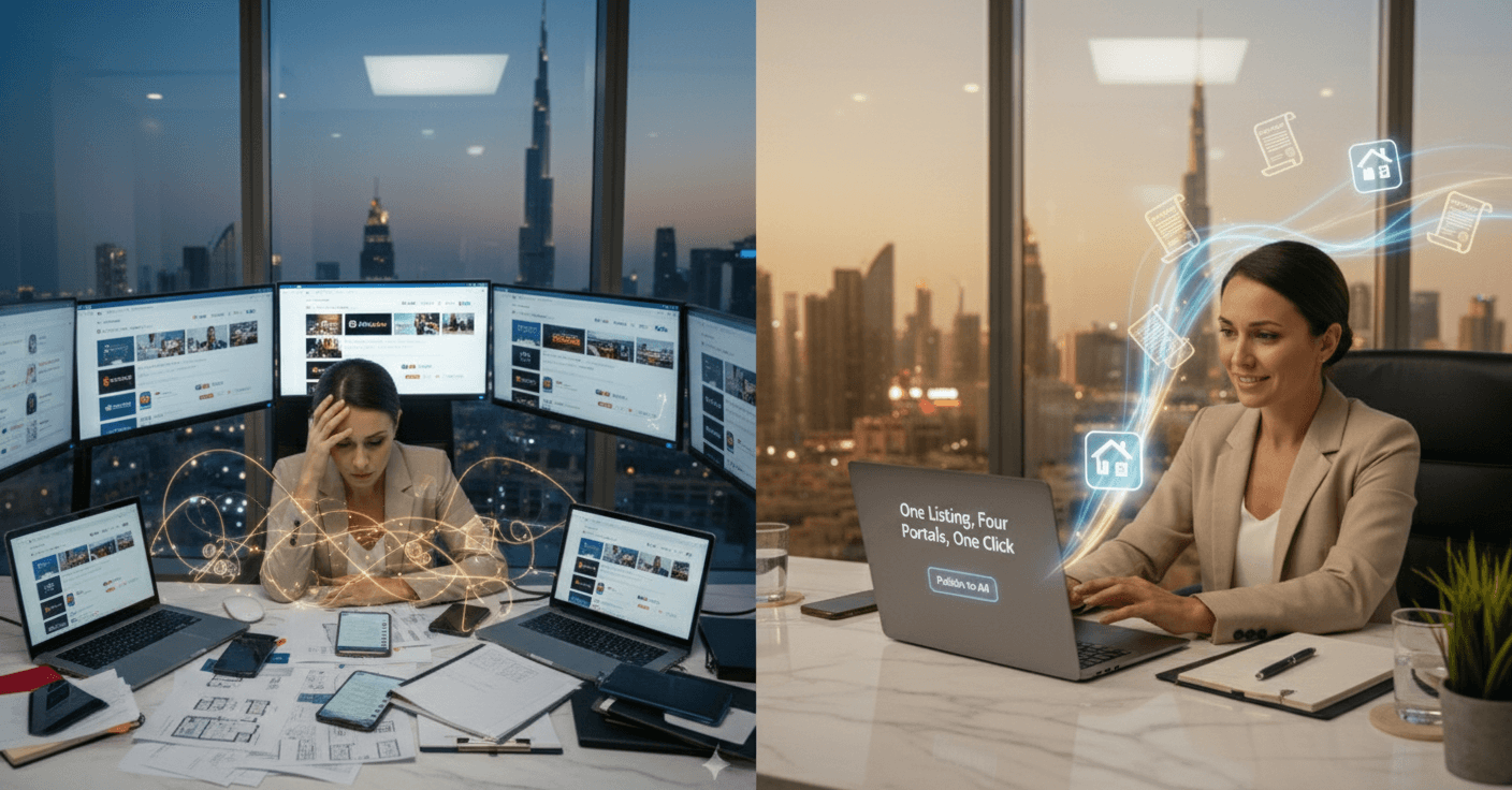 How Dubai Real Estate Brokerages Publish to PropertyFinder, Bayut & Dubizzle in One Click