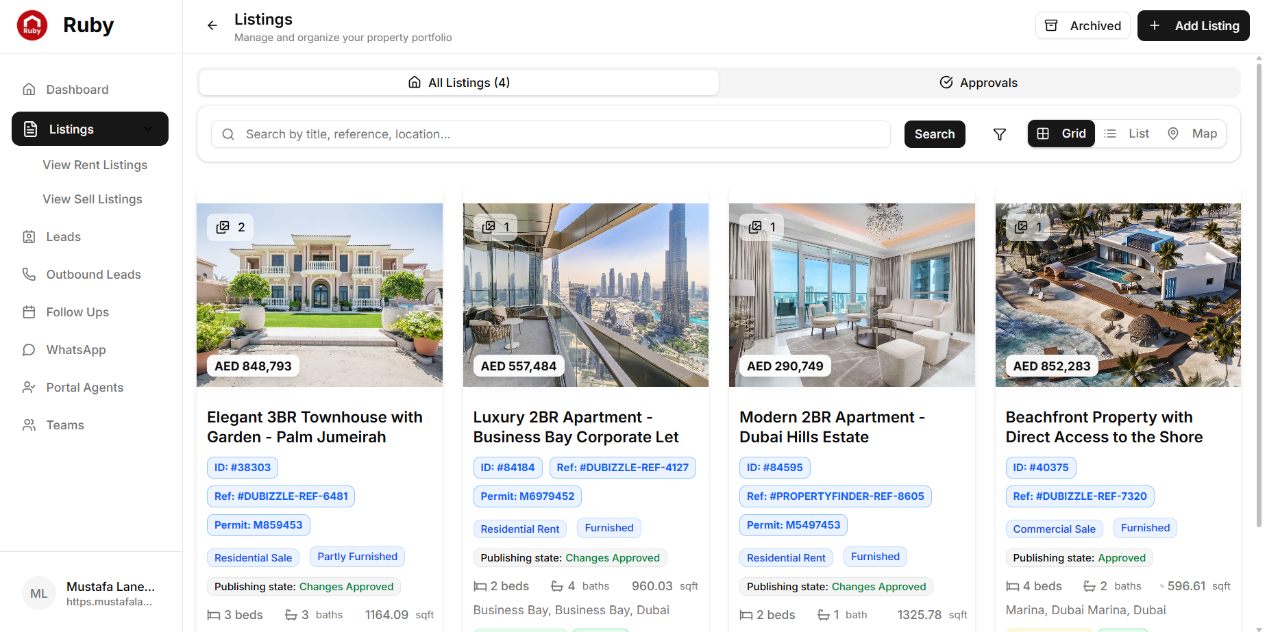 Listing Dashboard - Multi-portal management