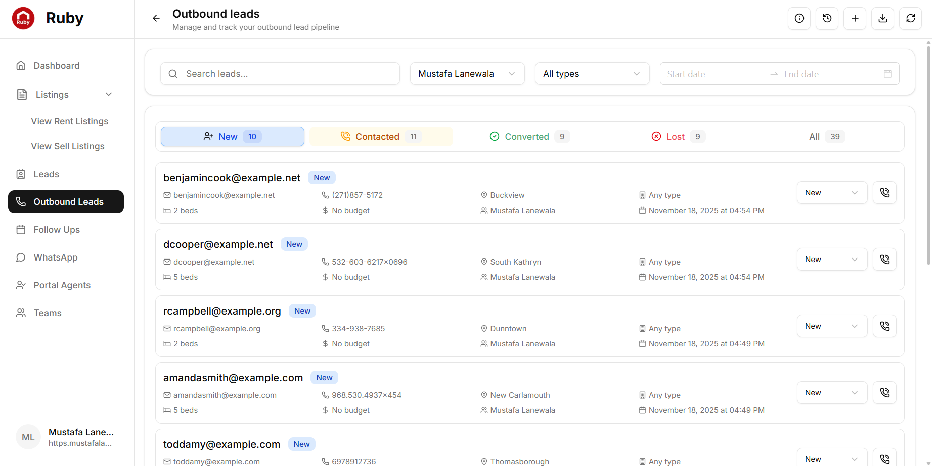 Outbound Campaign Dashboard